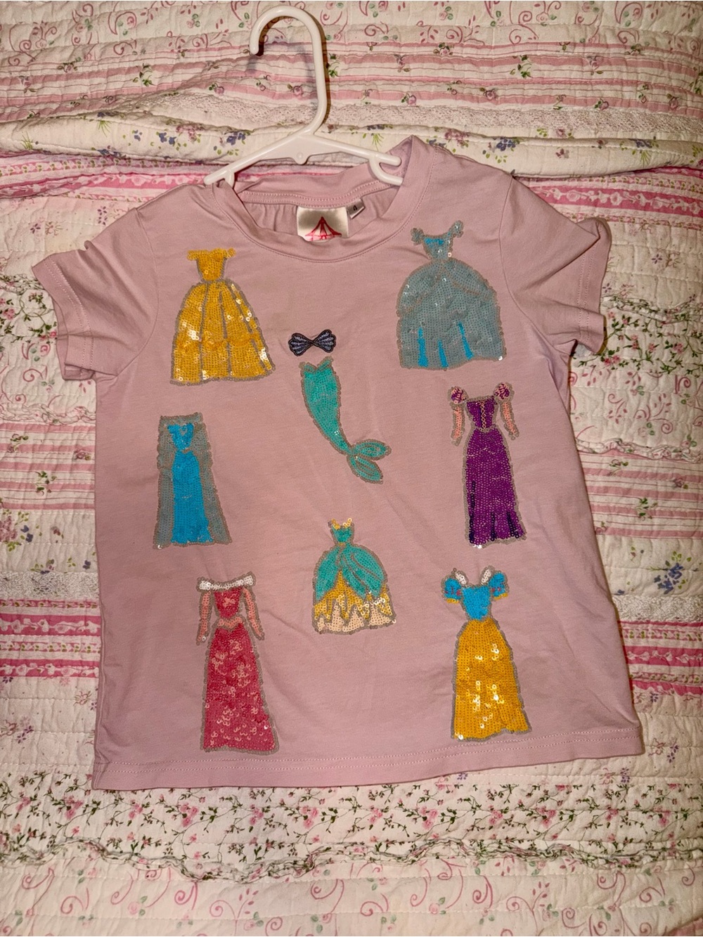 Disney princess Girls' Pink Sequin T-Shirt